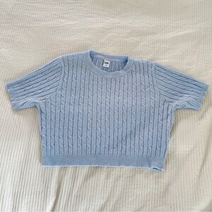 Twik Cable Knit Baby Blue Tshirt | US S